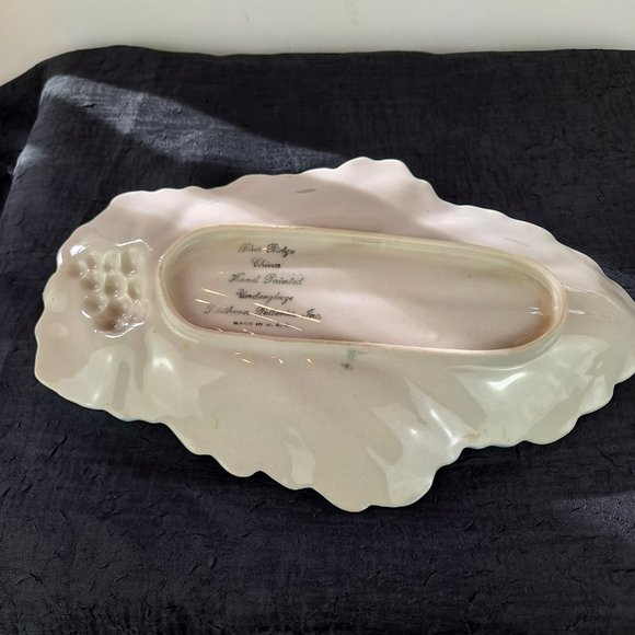 Vintage Blue Ridge Southern Potteries Summertime Leaf Serving Dish Handle TN, US - Picture 8 of 9